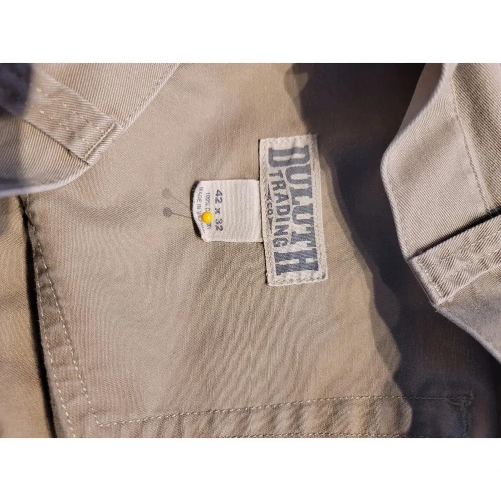 Duluth Trading Co. Men's Carpenter Work Pants‎ 42x32 Khaki Utility Heavy Duty
